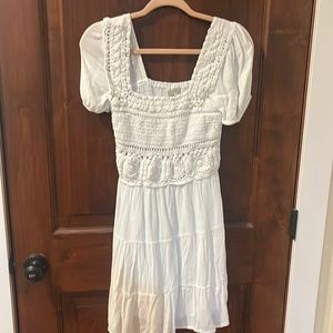 Size XS Jessica Simpson Western crotched summer dress (cream colored white)